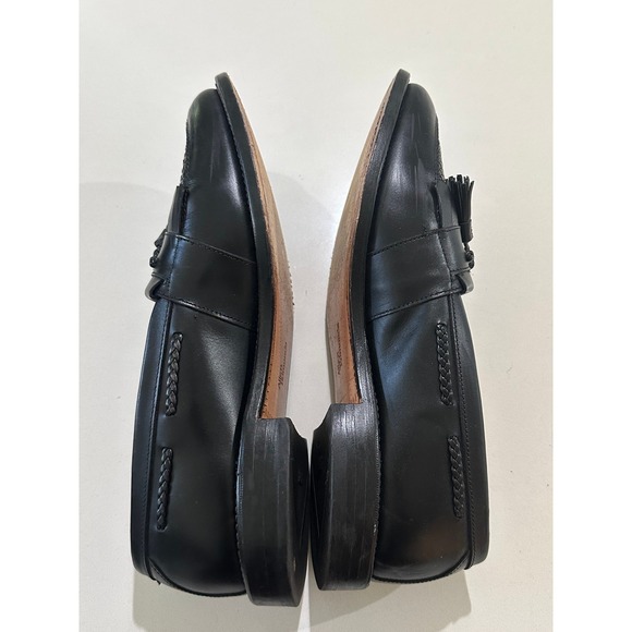 Allen Edmonds Cody Black Leather Tassel Kiltie‎ Woven Loafers Mens 9.5 D 8644 main image 3